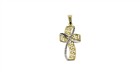 Pendentif religieux en or 10K 2-tons