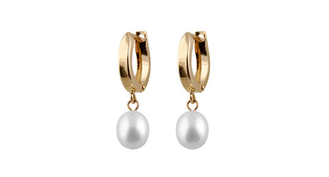 Boucles d'oreilles en or 14K avec perle